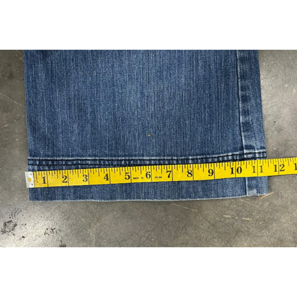 Bica Cheia by Anthropologie Medium Blue Bell Bottom Wide Leg Jeans Size 27 - Picture 8 of 11